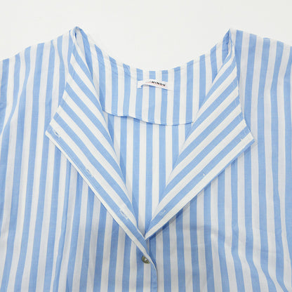 UNMINOU | アンミヌ ストライプシャツワンピース 総柄長袖ワンピース ワンピース NH-016 ブルー×ホワイト サイズ：FreeSize【三重本店】