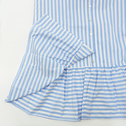 UNMINOU | アンミヌ ストライプシャツワンピース 総柄長袖ワンピース ワンピース NH-016 ブルー×ホワイト サイズ：FreeSize【三重本店】