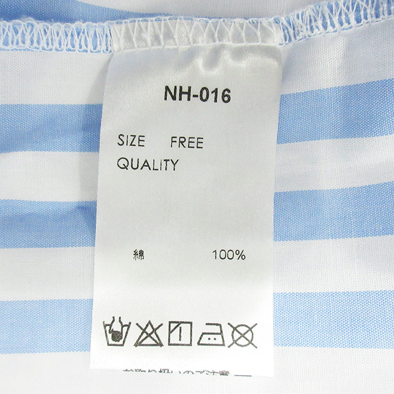 UNMINOU | アンミヌ ストライプシャツワンピース 総柄長袖ワンピース ワンピース NH-016 ブルー×ホワイト サイズ：FreeSize【三重本店】