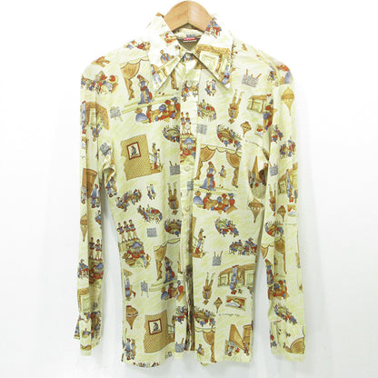 Levi's | リーバイス 総柄長袖シャツ 70's カウボーイ 西部 長袖シャツ ベージュ アイボリー パステルイエロー マルチカラー サイズ：S【三重本店】