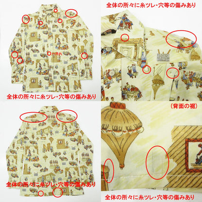 Levi's | リーバイス 総柄長袖シャツ 70's カウボーイ 西部 長袖シャツ ベージュ アイボリー パステルイエロー マルチカラー サイズ：S【三重本店】