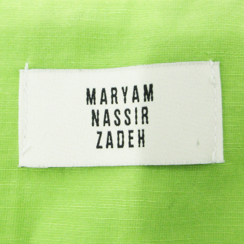 MARYAM NASSIR ZADEH | マリアムナシールザデー ショート丈シルク混半袖ジャケット コットンリネン その他アウター 3110700341 ライトグリーン【三重本店】