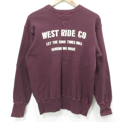 WARE HOUSE | ウェアハウス　ウエアハウス × WESTRIDE ウエストライド 30周年記念 ロゴプリント長袖 スウェット ワインレッド ボルドー パープル系 サイズ：40【三重本店】