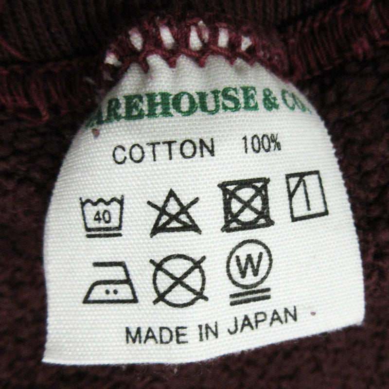 WARE HOUSE | ウェアハウス　ウエアハウス × WESTRIDE ウエストライド 30周年記念 ロゴプリント長袖 スウェット ワインレッド ボルドー パープル系 サイズ：40【三重本店】