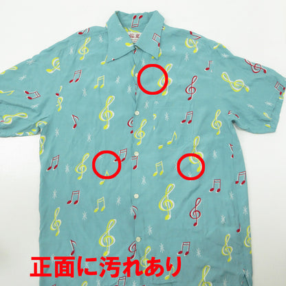 AlohaBlossom | アロハブロッサム SOUNDS GOOD サウンドグッドハワイアンシャツ 音符柄アロハシャツ 総柄半袖シャツ その他トップス AB-001010103 ライトブルー(SAX) サイズ：44【三重本店】
