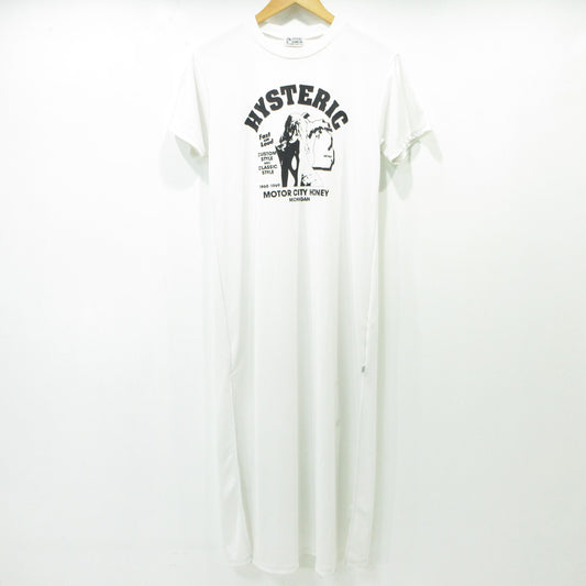 HYSTERIC GLAMOUR | ヒステリックグラマー MOTOR CITY HONEY pt ロングワンピース モーターシティハニー プリント半袖 ワンピース 01173CO01 ホワイト サイズ：FreeSize【三重本店】