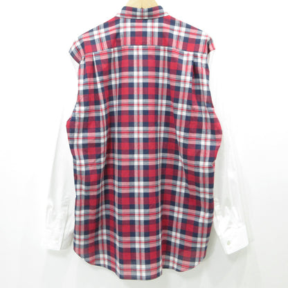 COMME des GARCONS SHIRT | コムデギャルソンシャツ チェック柄 総柄袖切替え 長袖シャツ FO-B001 レッド マルチカラー サイズ：M【三重本店】