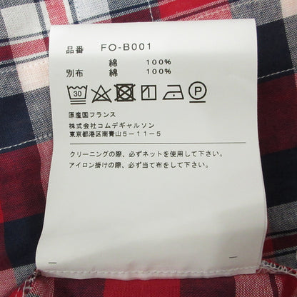 COMME des GARCONS SHIRT | コムデギャルソンシャツ チェック柄 総柄袖切替え 長袖シャツ FO-B001 レッド マルチカラー サイズ：M【三重本店】