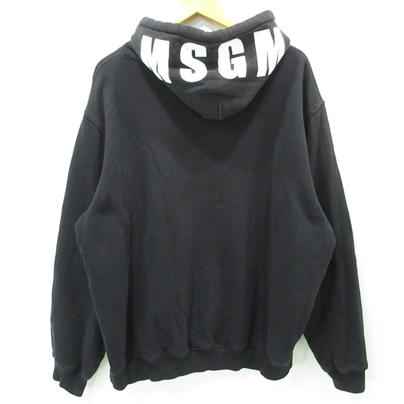 MSGM | エムエスジーエム ロゴプリント長袖パーカー 裏起毛 パーカー 2541MDM68 ブラック サイズ：表記サイズ(EU)【三重本店】