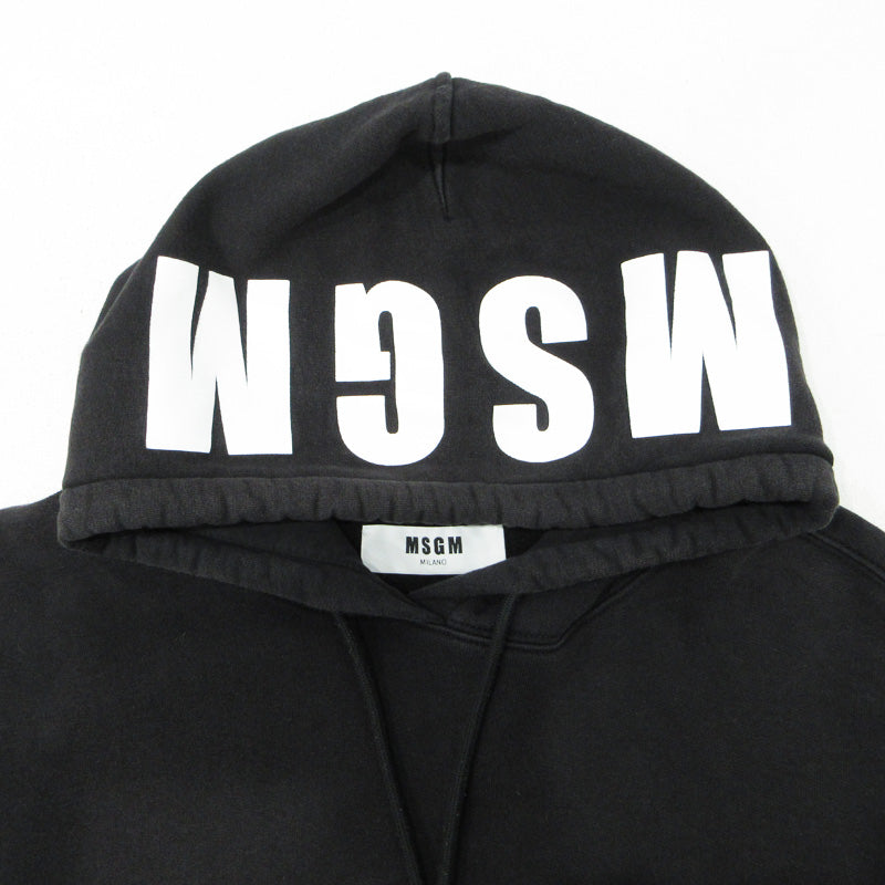 MSGM | エムエスジーエム ロゴプリント長袖パーカー 裏起毛 パーカー 2541MDM68 ブラック サイズ：表記サイズ(EU)【三重本店】