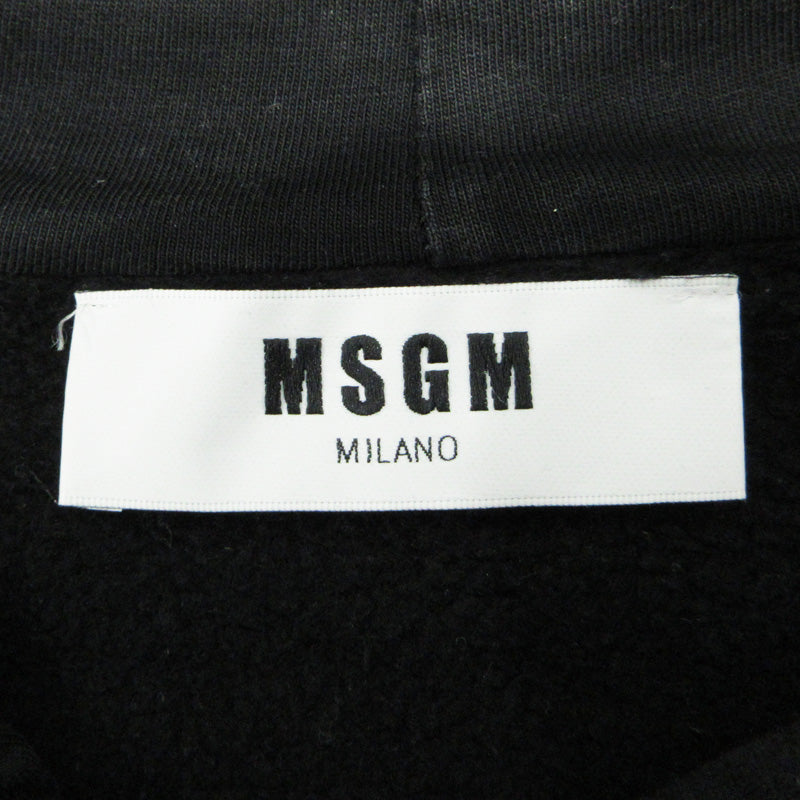 MSGM | エムエスジーエム ロゴプリント長袖パーカー 裏起毛 パーカー 2541MDM68 ブラック サイズ：表記サイズ(EU)【三重本店】