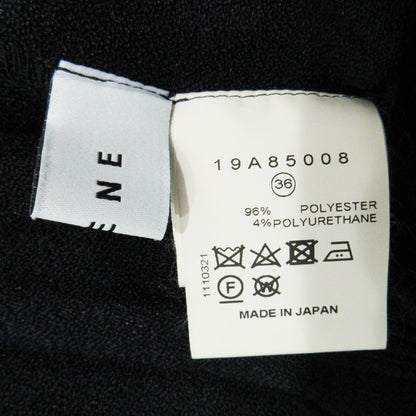 IRENE | アイレネ アシンメトリープリーツ長袖ワンピース スリットスカート ラップスカート ワンピース 19A85008 ネイビー ブラック系 サイズ：36【三重本店】