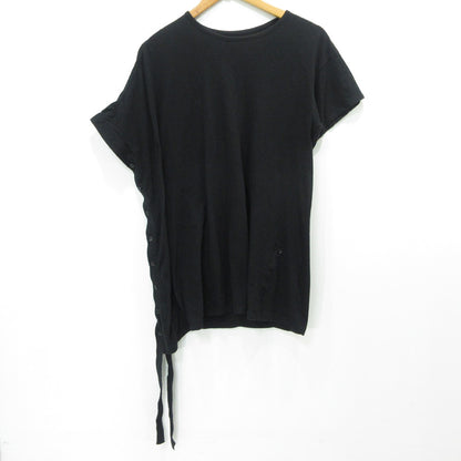 Yohji Yamamoto +NOIR | ヨウジヤマモト プリュス ノアール サイドボタンアシンメトリー半袖Tシャツ カットソー ND-T32-097 ブラック サイズ：2【三重本店】