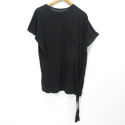 Yohji Yamamoto +NOIR | ヨウジヤマモト プリュス ノアール サイドボタンアシンメトリー半袖Tシャツ カットソー ND-T32-097 ブラック サイズ：2【三重本店】