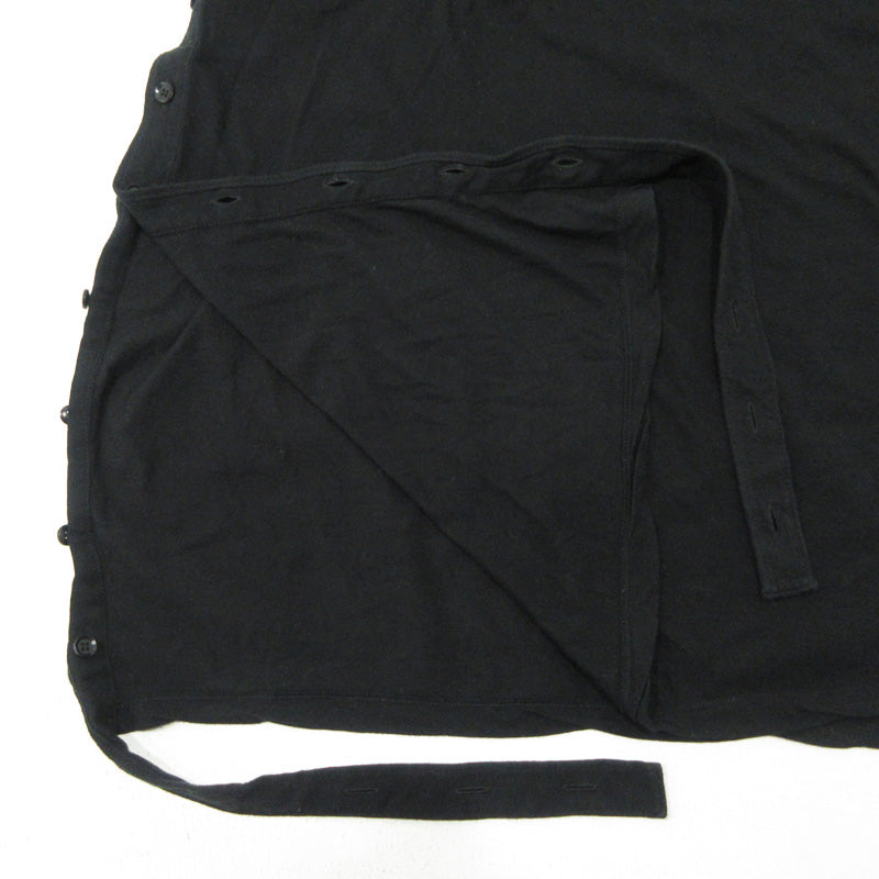 Yohji Yamamoto +NOIR | ヨウジヤマモト プリュス ノアール サイドボタンアシンメトリー半袖Tシャツ カットソー ND-T32-097 ブラック サイズ：2【三重本店】