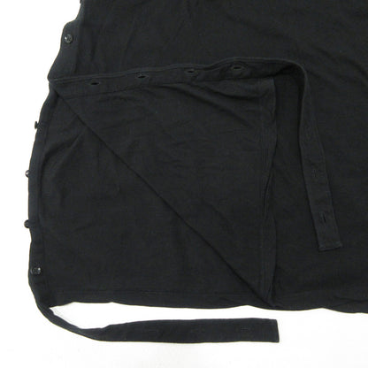 Yohji Yamamoto +NOIR | ヨウジヤマモト プリュス ノアール サイドボタンアシンメトリー半袖Tシャツ カットソー ND-T32-097 ブラック サイズ：2【三重本店】