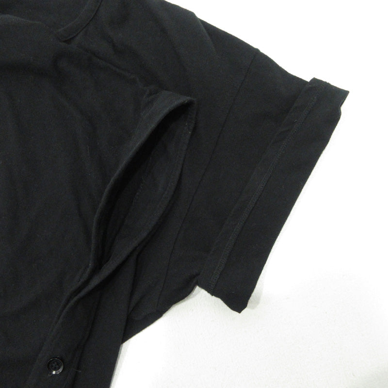 Yohji Yamamoto +NOIR | ヨウジヤマモト プリュス ノアール サイドボタンアシンメトリー半袖Tシャツ カットソー ND-T32-097 ブラック サイズ：2【三重本店】