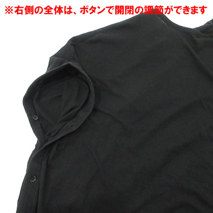 Yohji Yamamoto +NOIR | ヨウジヤマモト プリュス ノアール サイドボタンアシンメトリー半袖Tシャツ カットソー ND-T32-097 ブラック サイズ：2【三重本店】