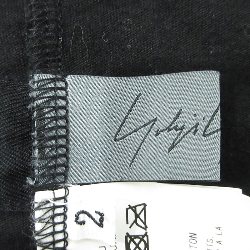 Yohji Yamamoto +NOIR | ヨウジヤマモト プリュス ノアール サイドボタンアシンメトリー半袖Tシャツ カットソー ND-T32-097 ブラック サイズ：2【三重本店】