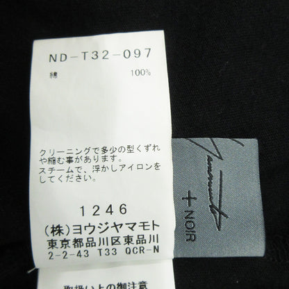 Yohji Yamamoto +NOIR | ヨウジヤマモト プリュス ノアール サイドボタンアシンメトリー半袖Tシャツ カットソー ND-T32-097 ブラック サイズ：2【三重本店】