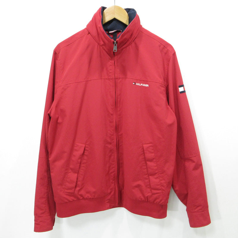 TOMMY HILFIGER | トミーヒルフィガー セーリングジャケット 襟2WAYロゴ刺繍ナイロンジャケット ナイロンジャケット UE-2CBLR レッド サイズ：M【三重本店】