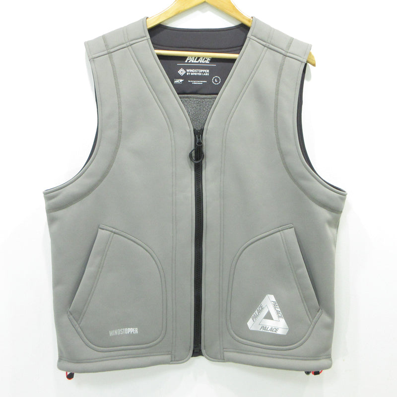 PALACE SKATEBOARDS | パレススケートボード GORE TEX WINDSTOPPER VEST ゴアテックス ロゴプリント 裏ボア ウィンドストッパー ベスト ベスト グレー サイズ：L【三重本店】