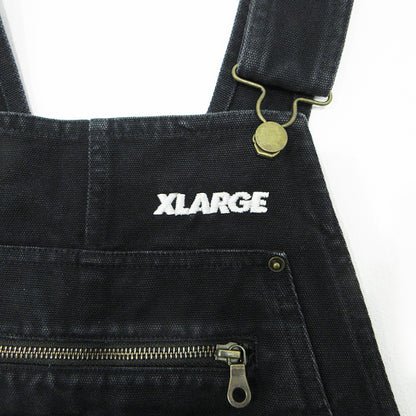 X-LARGE | エクストララージ × DICKIES ディッキーズ ロゴ刺繍オーバーオール オーバーオール 101221031016 ブラック サイズ：S【三重本店】