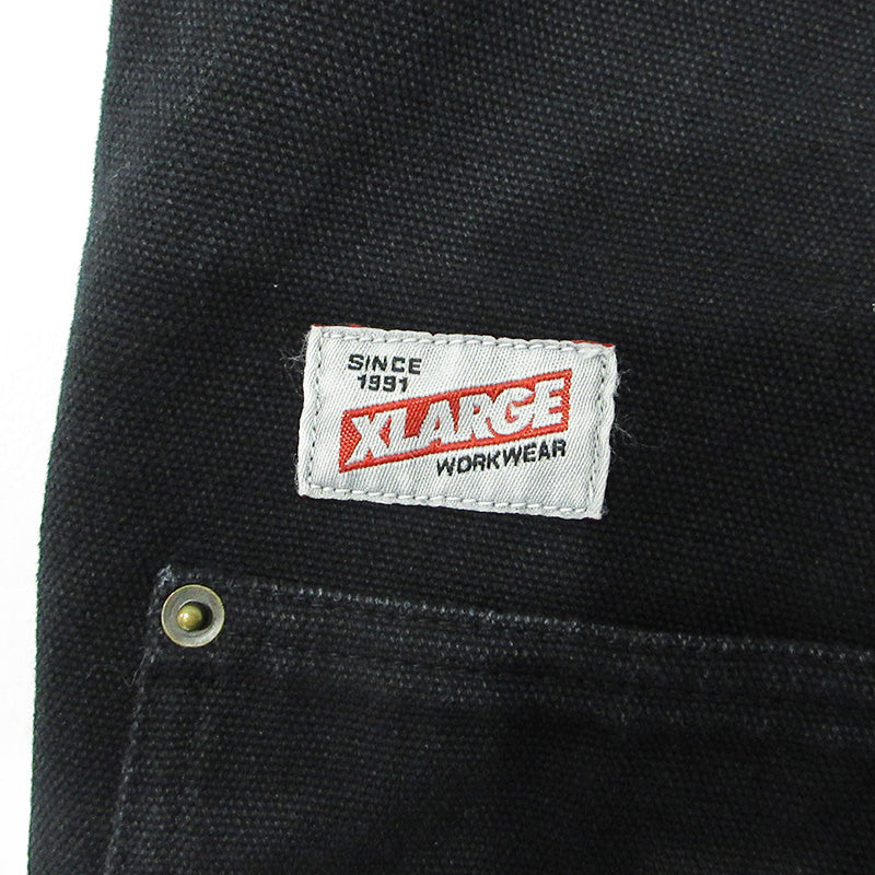 X-LARGE | エクストララージ × DICKIES ディッキーズ ロゴ刺繍オーバーオール オーバーオール 101221031016 ブラック サイズ：S【三重本店】