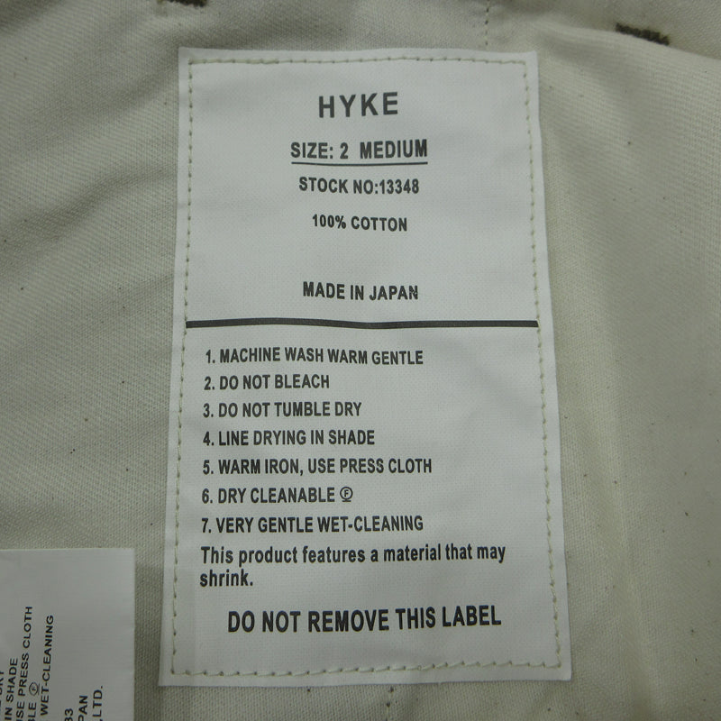 HYKE | ハイク BARREL―LEG CHINO PANTS チノパンツ 13348-3402 カーキ サイズ：34【三重本店】