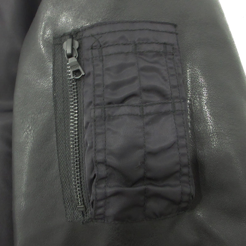 W)TAPS | ダブルタップス × NEIGHBOR HOOD ネイバーフッド W1.VE JACKET 19AW MA-1 切替えロゴワッペン中綿ジャケット ミリタリージャケット 192BRNHD-JKM01S ブラック サイズ：1【三重本店】