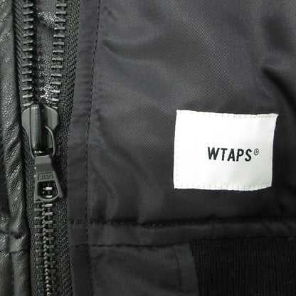 W)TAPS | ダブルタップス × NEIGHBOR HOOD ネイバーフッド W1.VE JACKET 19AW MA-1 切替えロゴワッペン中綿ジャケット ミリタリージャケット 192BRNHD-JKM01S ブラック サイズ：1【三重本店】