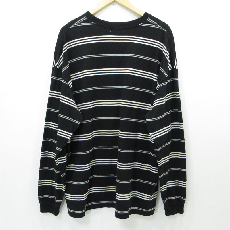 COOTIE | クーティー SUPIMA BORDER OVERSIZED L/S TEE 長袖Ｔシャツ ブラック×ホワイト サイズ：XL【三重本店】