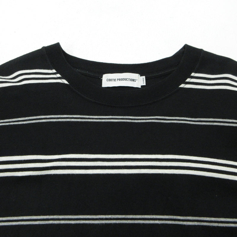 COOTIE | クーティー SUPIMA BORDER OVERSIZED L/S TEE 長袖Ｔシャツ ブラック×ホワイト サイズ：XL【三重本店】