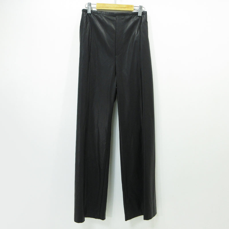 Mila Owen | ミラオーウェン フェイクレザーセンタープレスワイドイージーパンツ パンツ 09WFP254044 ブラック サイズ：1【三重本店】