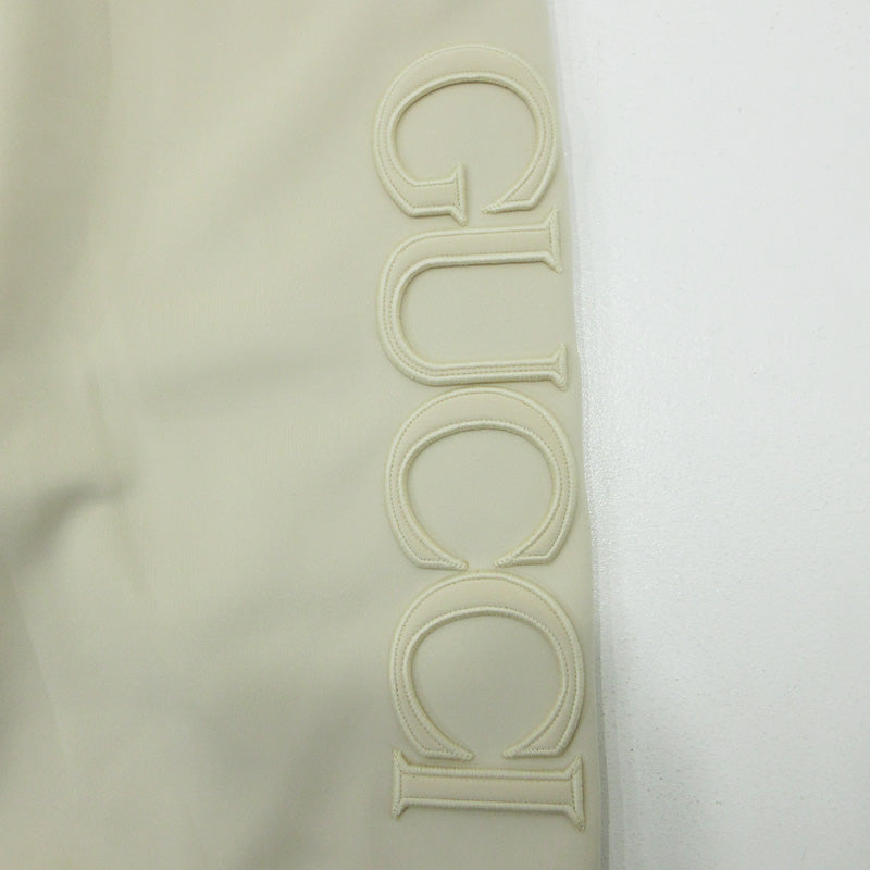 GUCCI | グッチ ネオプレンバスケットボール 23AW シェリーライン ロゴハーフパンツ 裏メッシュ ショートパンツ 752277・XJFS5 ライトベージュ アイボリー サイズ：M【三重本店】