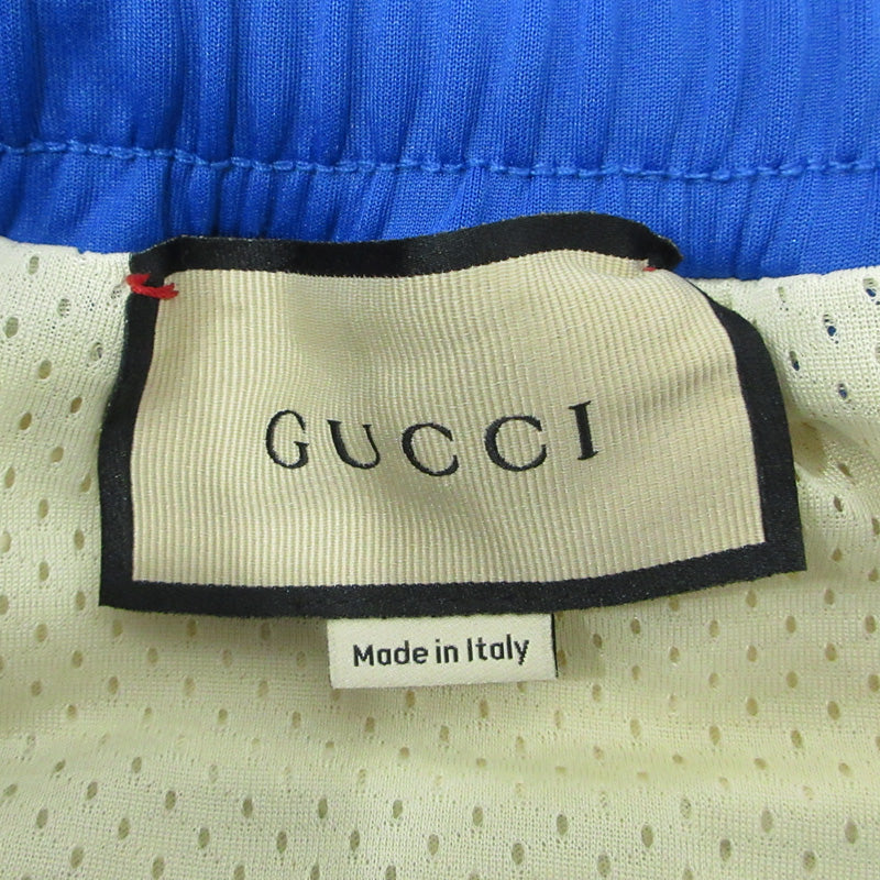 GUCCI | グッチ ネオプレンバスケットボール 23AW シェリーライン ロゴハーフパンツ 裏メッシュ ショートパンツ 752277・XJFS5 ライトベージュ アイボリー サイズ：M【三重本店】