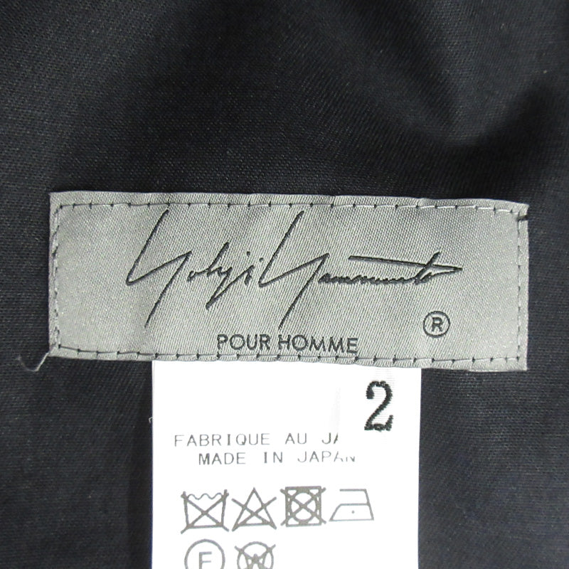 Yohji Yamamoto POUR HOMME | ヨウジヤマモトプールオム 水濡れ注意 刺繍ワッペンシルクパンツ パンツ HD-P50-400 ブラック サイズ：2【三重本店】