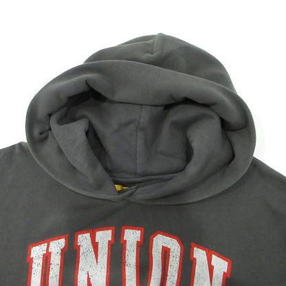 UNION | ユニオン IVY HOODIE アイビーフーディ '25 USED加工ロゴプリント長袖パーカー パーカー KHL-412-030 グレー ブラック系(VINTAGE BLACK) サイズ：XXL【三重本店】