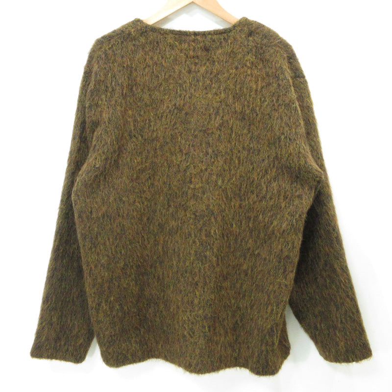 Our Legacy | アワーレガシー Cardigan Olive Melange Mohair メランジモヘヤカーディガン ウール・アルパカ混長袖カーディガン レザーボタン カーディガン M4213CRM ブラウン系 カーキ サイズ：48【三重本店】