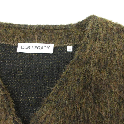 Our Legacy | アワーレガシー Cardigan Olive Melange Mohair メランジモヘヤカーディガン ウール・アルパカ混長袖カーディガン レザーボタン カーディガン M4213CRM ブラウン系 カーキ サイズ：48【三重本店】