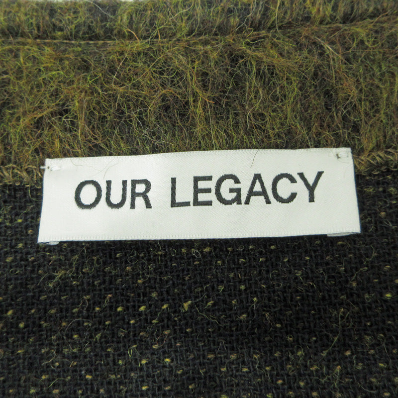 Our Legacy | アワーレガシー Cardigan Olive Melange Mohair メランジモヘヤカーディガン ウール・アルパカ混長袖カーディガン レザーボタン カーディガン M4213CRM ブラウン系 カーキ サイズ：48【三重本店】