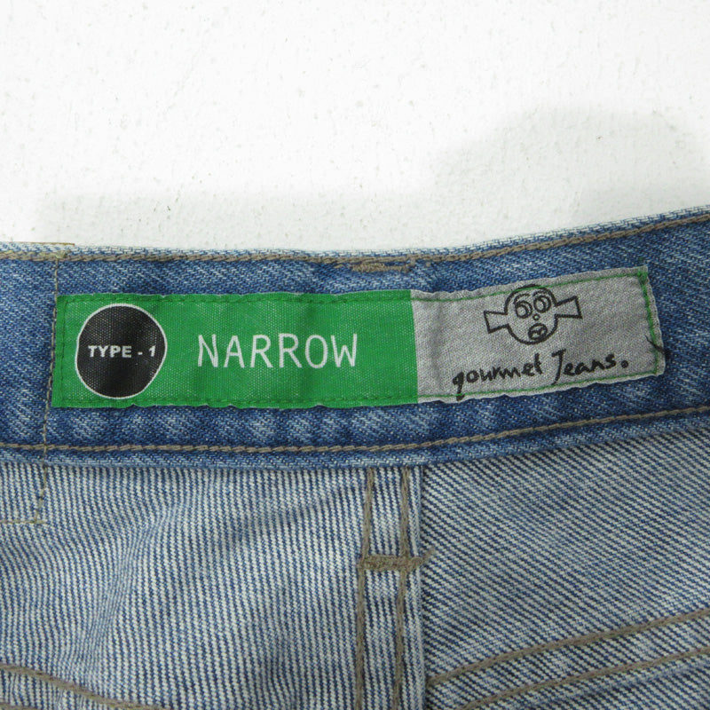 GOURMET JEANS | グルメジーンズ TYPE-1 NARROW ジップフライデニムパンツ 裾スリット デニムパンツ ブルー サイズ：不明【三重本店】