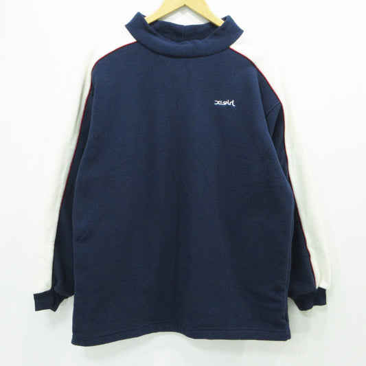 X-girl | エックスガール FLEECE TUNIC TOP 配色切替 その他トップス 105224013006 ネイビー サイズ：M【三重本店】