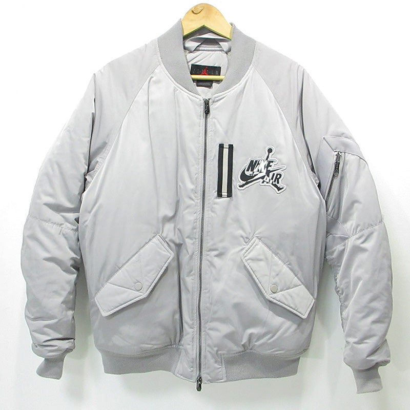 JORDAN | ジョーダン MA-1 ロゴワッペンフライトジャケット 裏ボア中綿ジャケット ミリタリージャケット AV2598-059 グレー サイズ：M【三重本店】