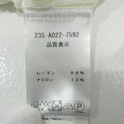 N°21 | ヌメロ ヴェントゥーノ フリルネック総柄半袖ニット 半袖セーター ニット 23S-A022-7592 ホワイト アイボリー 生成り サイズ：42【三重本店】