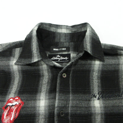 WIND AND SEA | ウィンダンシーウインダンシー ×THE ROLLING STONES 長袖シャツ ブラック×ホワイト サイズ：L【三重本店】