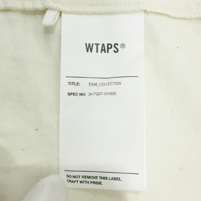 W)TAPS | ダブルタップス LEAGUE SS リーグSS ロゴワッペン半袖ゲームシャツ 半袖シャツ 241TQDT-SHM05 ホワイト アイボリー 生成り サイズ：4【三重本店】