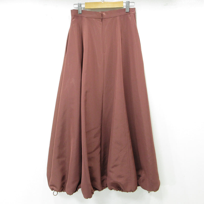 LE CIEL BLEU | ルシェルブルー Glossy Drawstring Skirt グロッシードローストリングスカート 23SS スカート 25S67102 ブラウン系 テラコッタ ボルドー サイズ：34【三重本店】