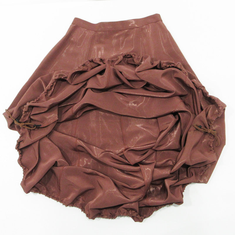LE CIEL BLEU | ルシェルブルー Glossy Drawstring Skirt グロッシードローストリングスカート 23SS スカート 25S67102 ブラウン系 テラコッタ ボルドー サイズ：34【三重本店】