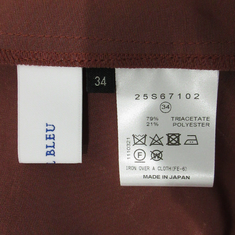 LE CIEL BLEU | ルシェルブルー Glossy Drawstring Skirt グロッシードローストリングスカート 23SS スカート 25S67102 ブラウン系 テラコッタ ボルドー サイズ：34【三重本店】